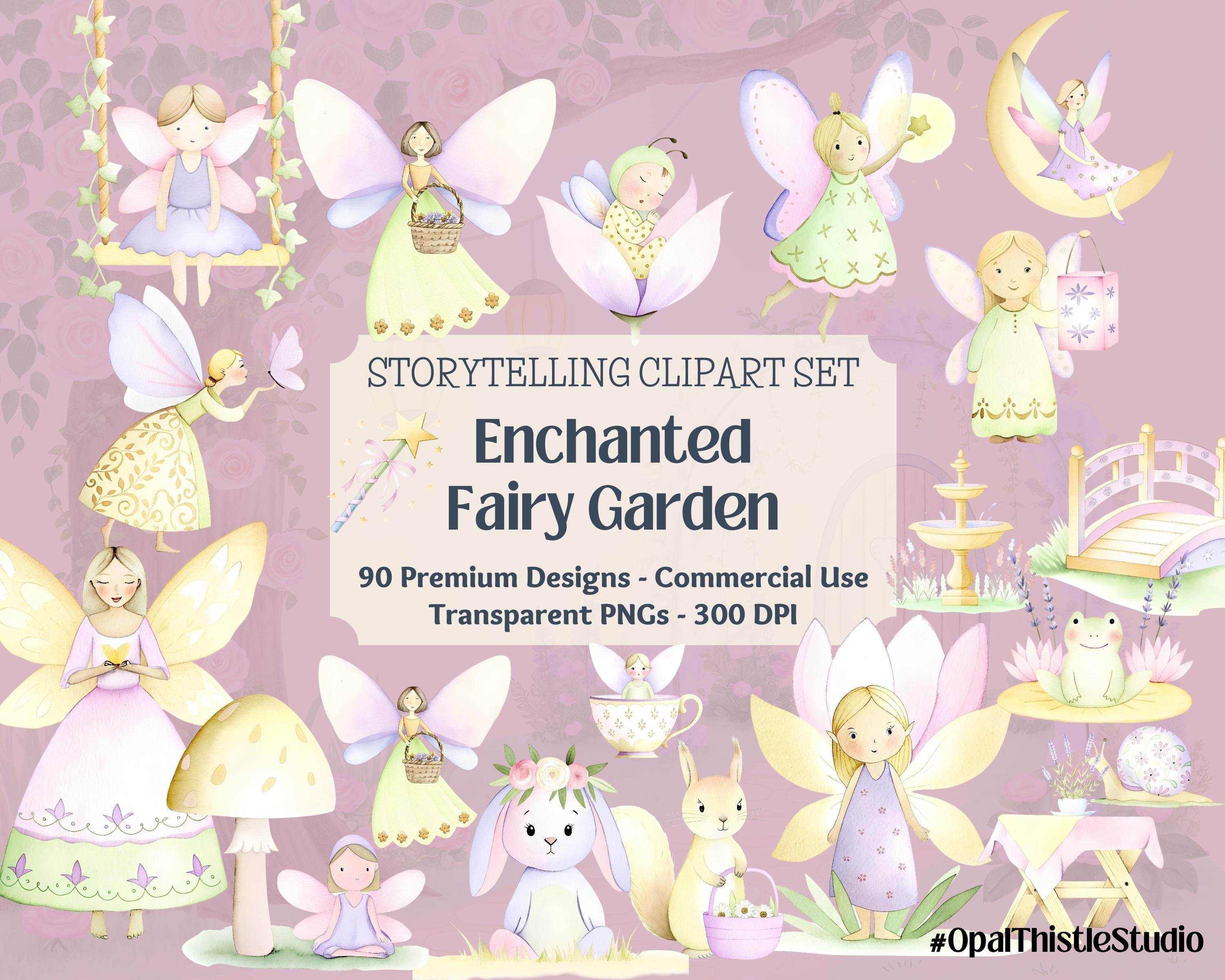 Enchanted Fairy Clipart Set Magical Woodland PNG Fairy Garden Graphics ...