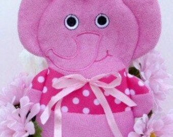 Pink Elephant Diaper Cake: Baby Shower Gift, Girl Decor