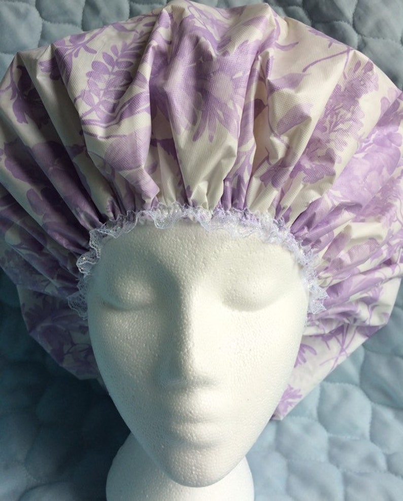 purple shower cap
