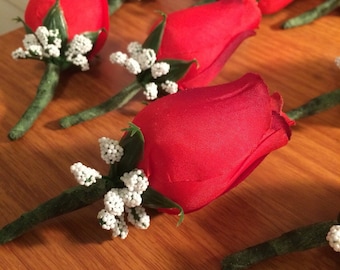 Magenta Pink Rose Boutonniere:  Weddinng, Prom, Special Occasion