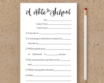 Printable Fill in School Notes, DIY Notepad, Back to School Notepads Black and White, Print at Home, Instant Download, Print at Home