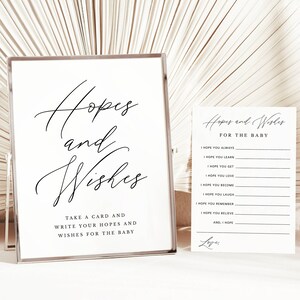 Letreros y tarjetas con consejos sobre esperanzas y deseos para el bebé, escritura moderna minimalista, archivo imprimible, descarga instantánea 177