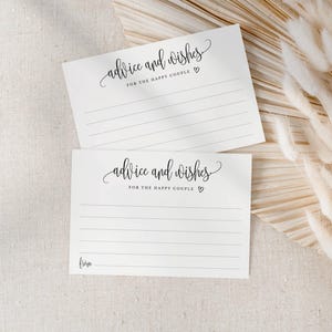 Tarjetas imprimibles de consejos y deseos para parejas felices, 4 x 6 pulgadas, caligrafía minimalista en blanco y negro, archivo digital, descarga instantánea 916