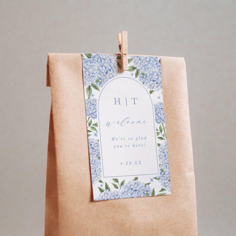 Blue Hydrangea Bag Tags - Etsy