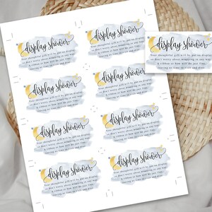 Blue Over the Moon Baby Shower Display Shower Enclosure Card, Blue Moon and Stars Theme, Instant Digital Download, Printable File, #721