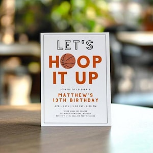 Hoop it Up Basketball Birthday Invitation for Boys/Girls Any Age-Edit Online | Teen Sporty Invite | Digital Download, Editable Template 201S