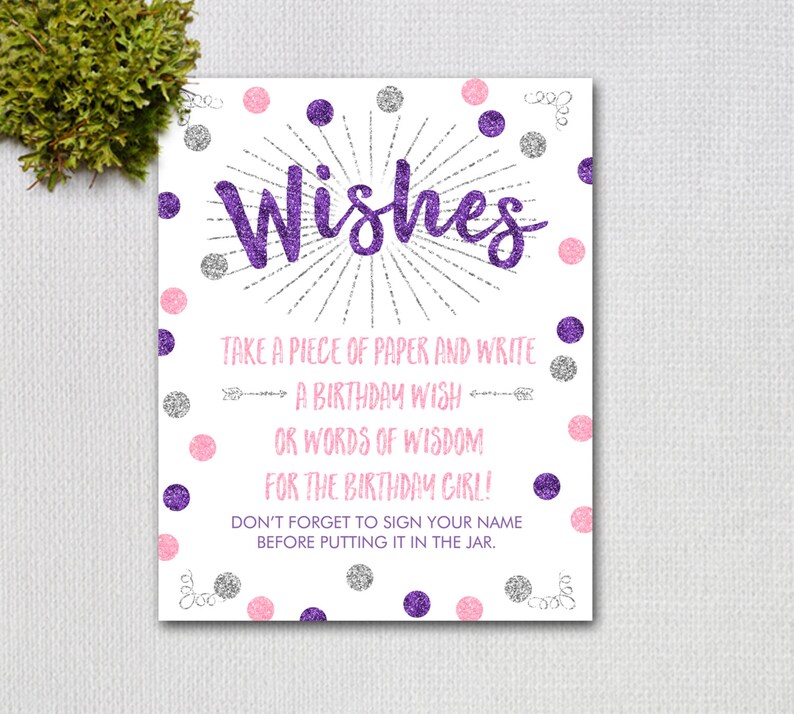 DIY Wish Jar Printable Wishes for Birthday Birthday Wish Etsy