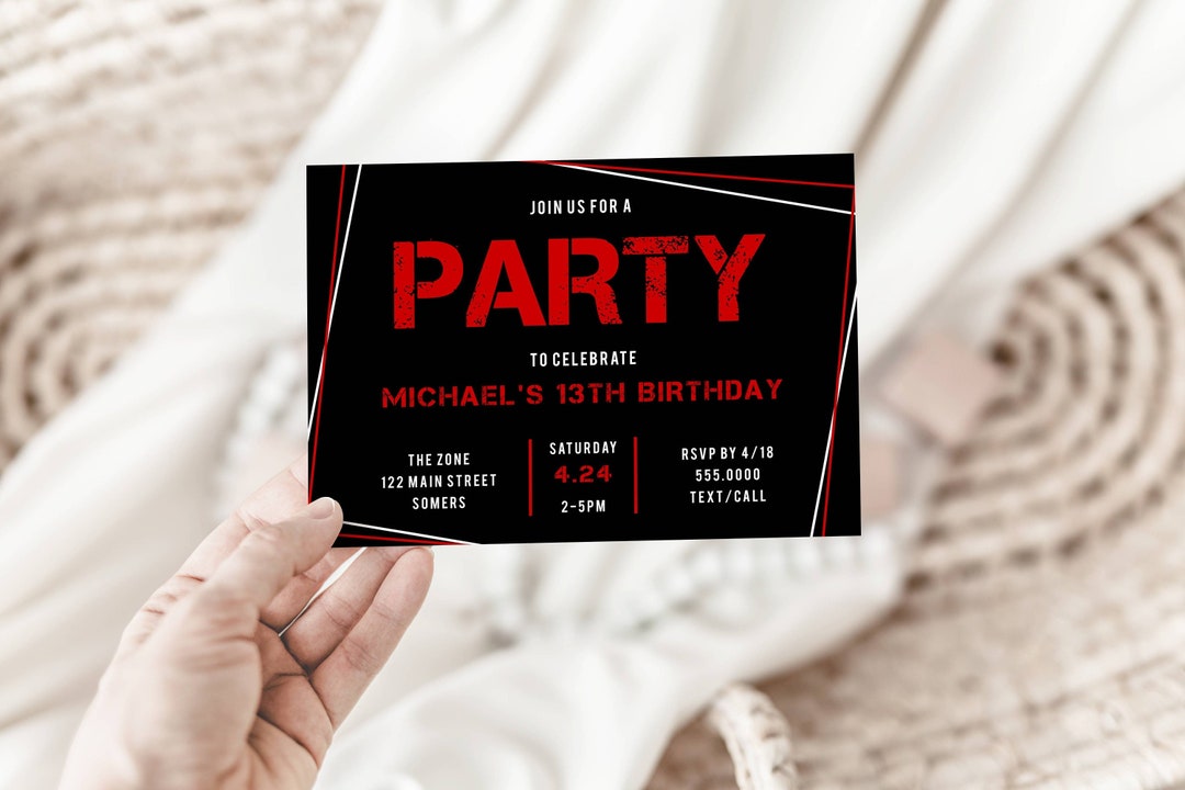 Birthday Invitation Template Fully Editable 4x6