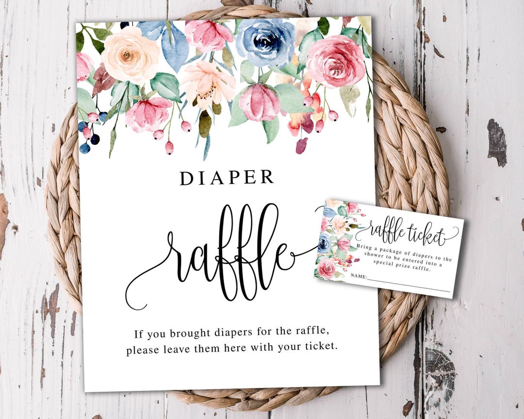 Editable Raffle Sign and Printable Tickets Baby in Bloom Baby Shower ...
