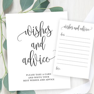 Cartes de conseils imprimables pour bébé, futurs parents ou autres, affiches et cartes de conseils, script de calligraphie minimaliste, téléchargement immédiat 916