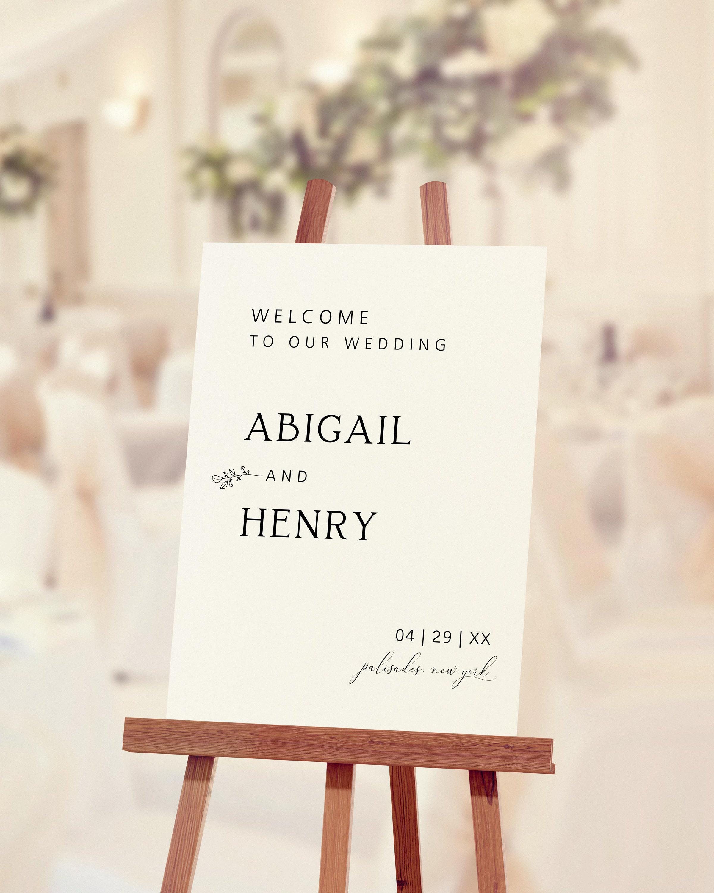Editable Wedding Welcome Sign, Wedding Welcome Poster, Simple ...
