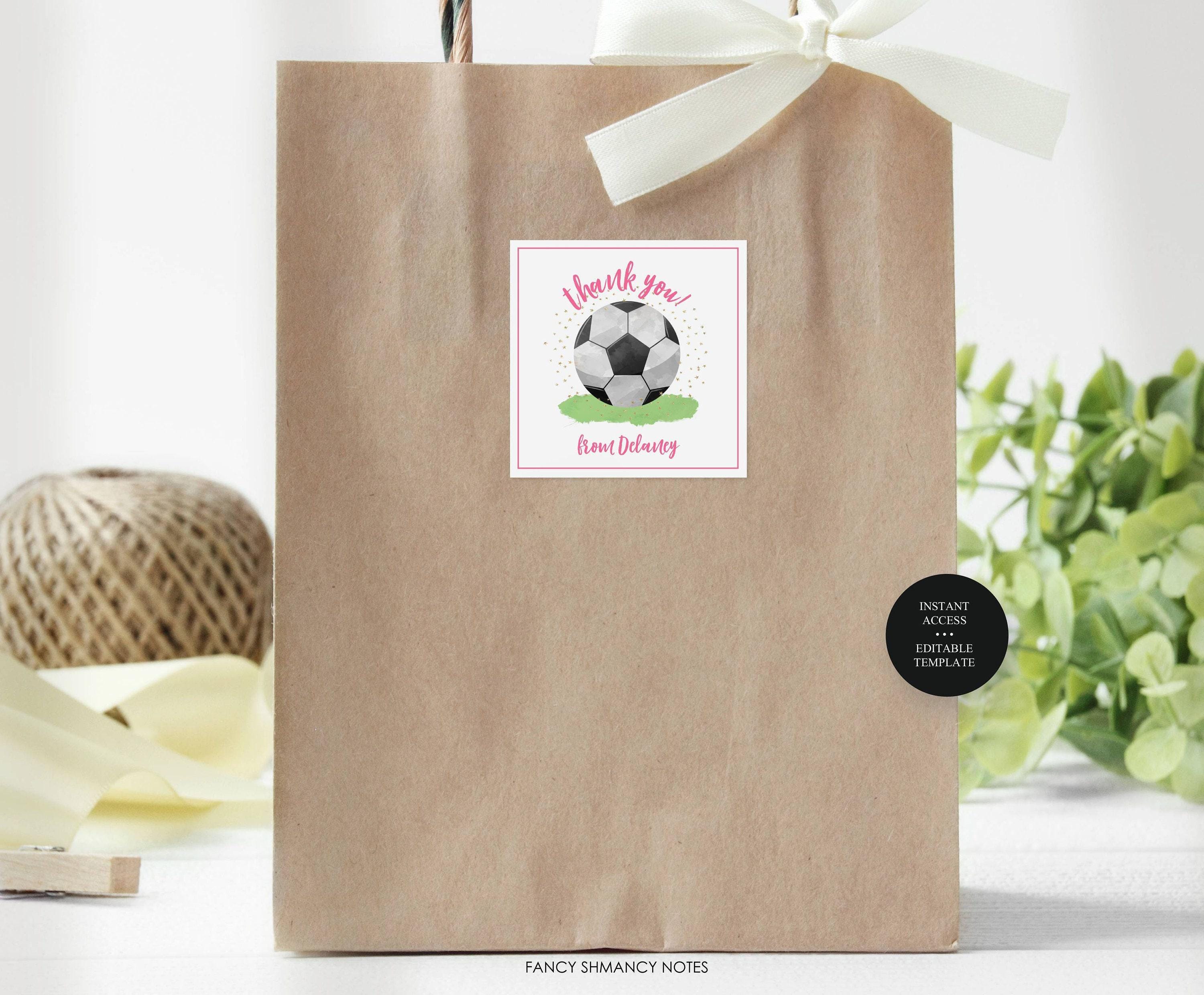 Soccer Ball Editable Party Favor Tags or Stickers 3 Sizes Circle or ...