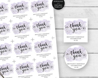 Pink Glitter Favor Tags, Hot Pink Glitter Tags, Pretty Pink Glitter Favor  Tags, Printable Thank You Tag, Gift Tag Template, Glitter Gift Tag 