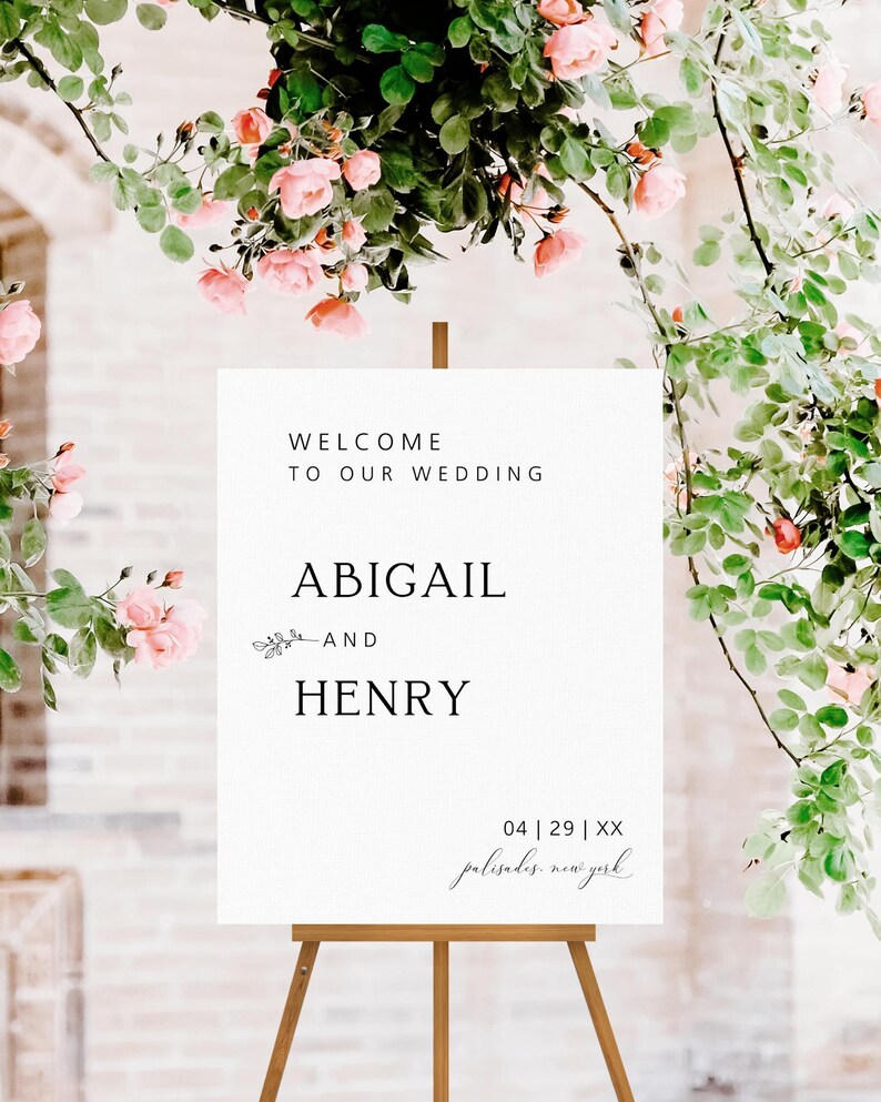 Editable Wedding Welcome Sign, Wedding Welcome Poster, Simple ...