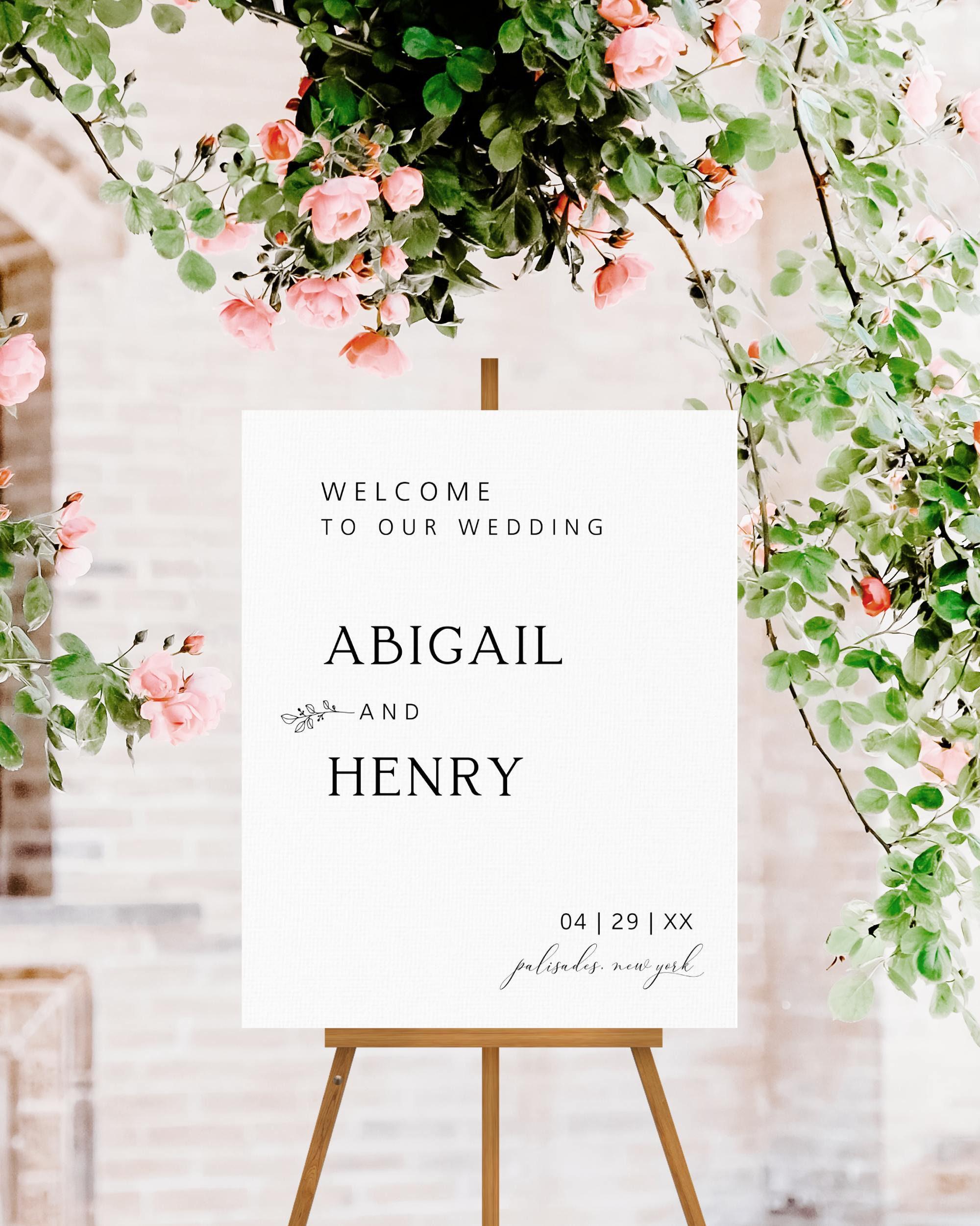 Editable Wedding Welcome Sign, Wedding Welcome Poster, Simple ...
