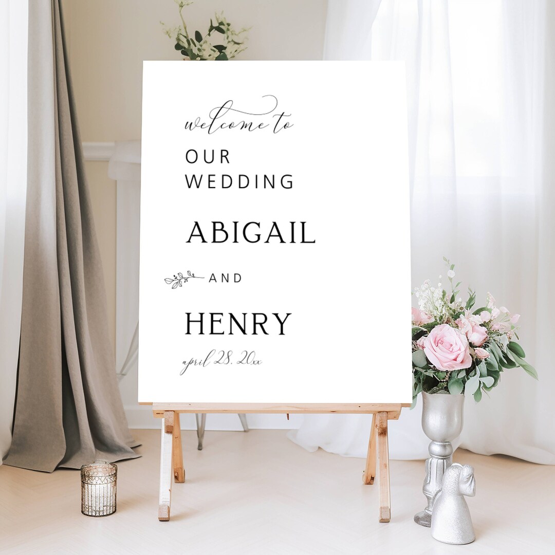 Editable Wedding Welcome Sign, Wedding Welcome Poster, Simple ...
