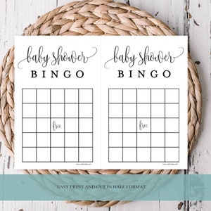 Baby Bingo Game Cards-Set 1 Baby Shower Game Fancy Script, 50 Prefilled Cards, Blank Cards, Calling Cards Printable PDF Instant Download 916 image 4