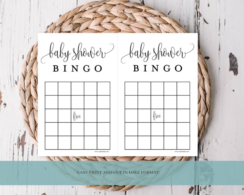 Baby Bingo Game Cards-Set 1 Baby Shower Game Fancy Script, 50 Prefilled Cards, Blank Cards, Calling Cards Printable PDF Instant Download 916 image 4