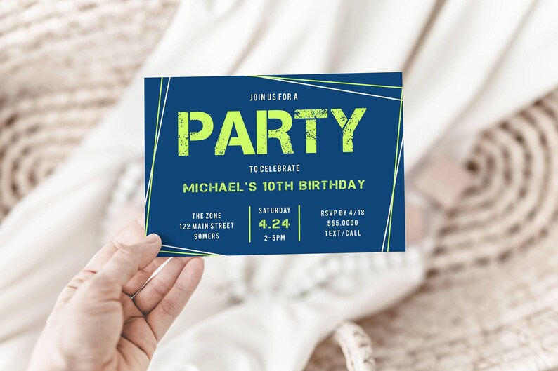 Teen Boy Birthday Invitation Template Fully Editable Corjl Template-082 image 2