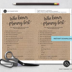 Printable Rustic Baby Shower Games Package, Printable Kraft Shower Games Digital Files, Instant Download image 4