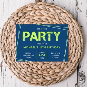Teen Boy Birthday Invitation Template Fully Editable Corjl Template-082 image 3