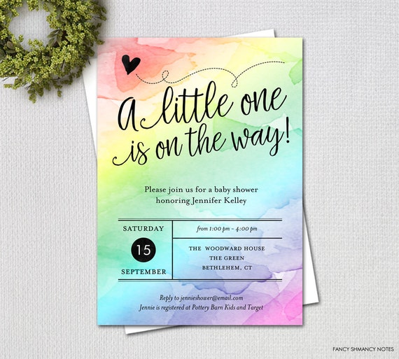 rainbow baby shower invitations