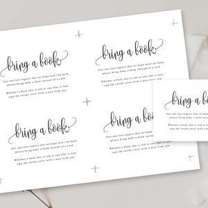 Bücher für Baby, Minimalistische Kalligraphie Skript Baby Shower Buch Anfrage Insert Karte, Printable Digitale Datei, Instant Download, #916