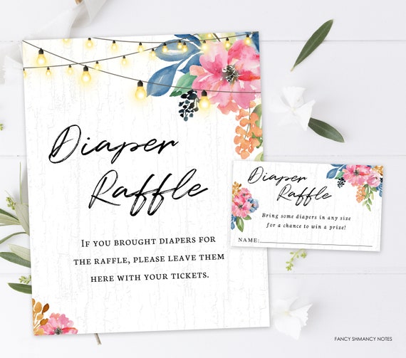 Editable Baby Shower Raffle Ticket and Display Signedit for Etsy