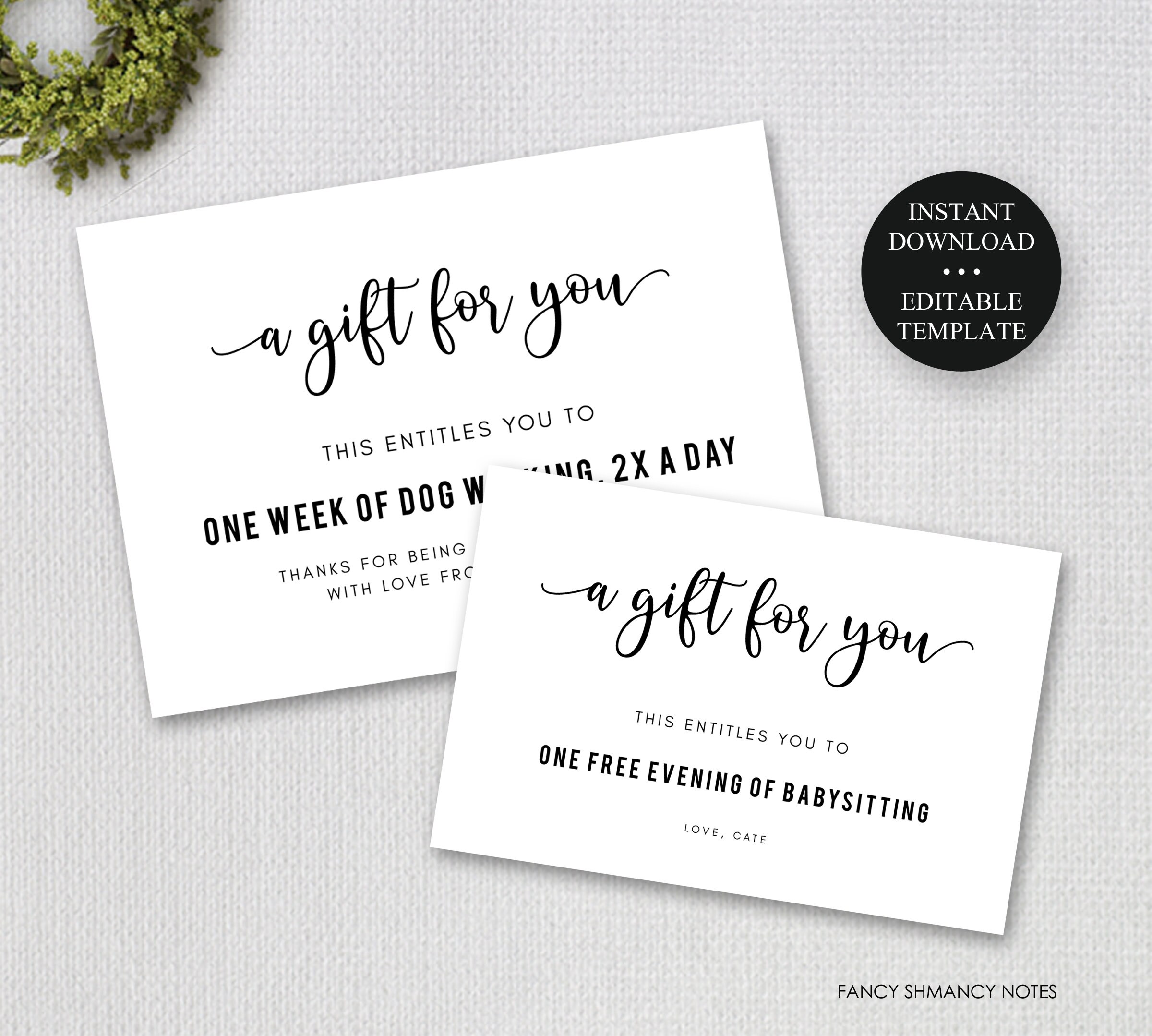 Printable Gift Coupons Fully Editable Template Multiple | Etsy