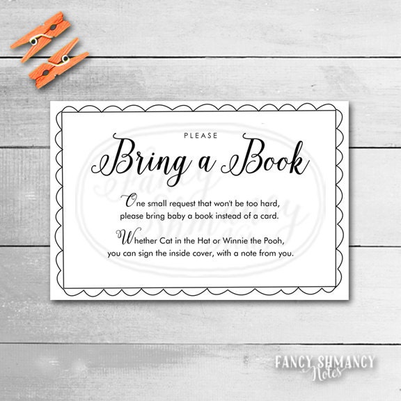 Printable Bring a Book Insert / Instant Download / Book | Etsy