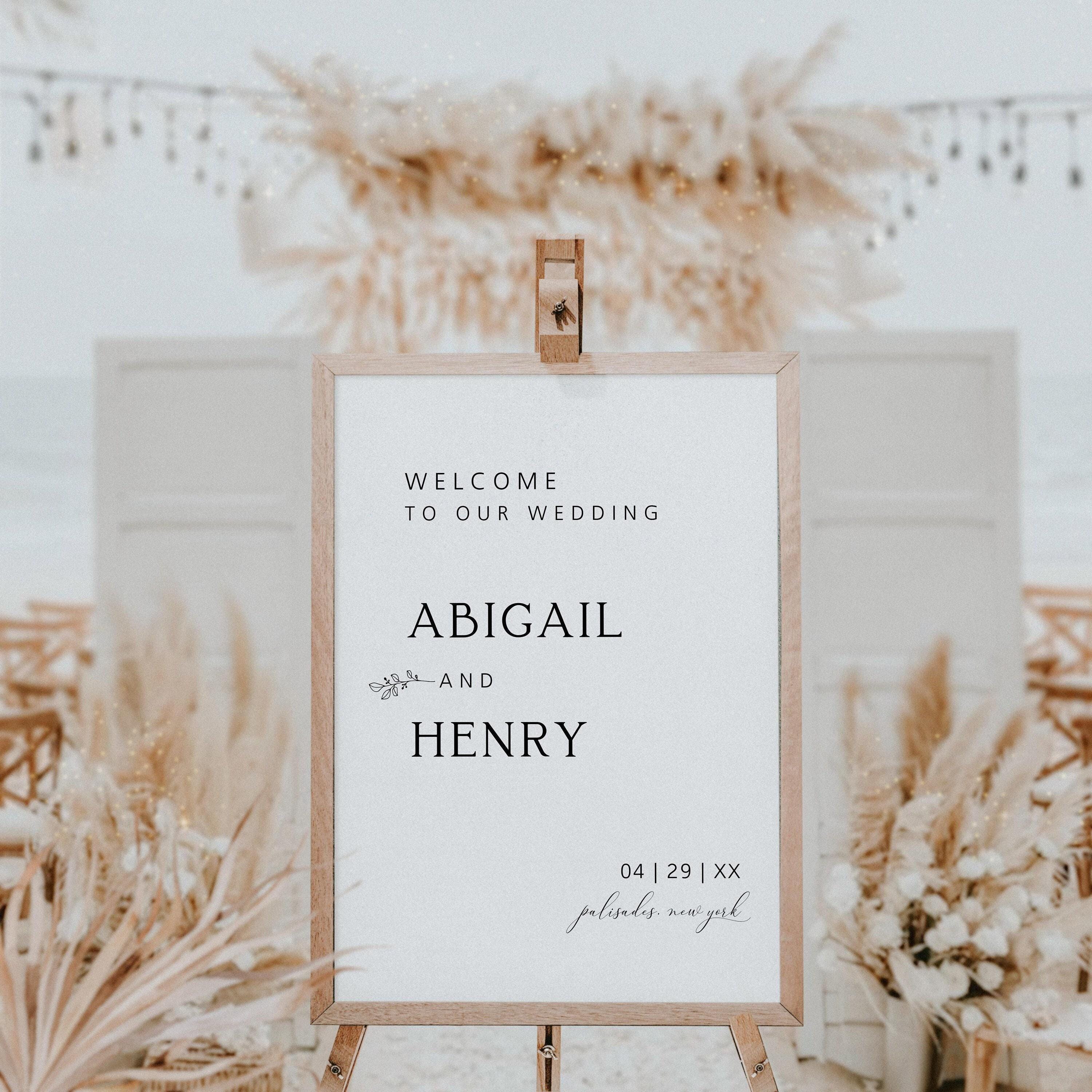 Editable Wedding Welcome Sign, Wedding Welcome Poster, Simple ...