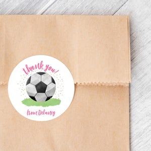 Soccer Ball Editable Party Favor Tags or Stickers 3 Sizes Circle or Square, Self-Edit Text Instant Download CORJL Template #014
