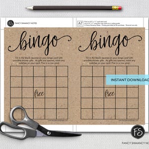 Printable Rustic Baby Shower Games Package, Printable Kraft Shower Games Digital Files, Instant Download image 2