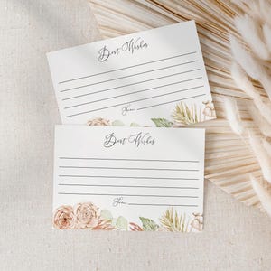Boho bloemen wenskaarten | Beige en roze bohobloemen | Te gebruiken voor verjaardag, douche, pensioen, enz. | Directe digitale download 518