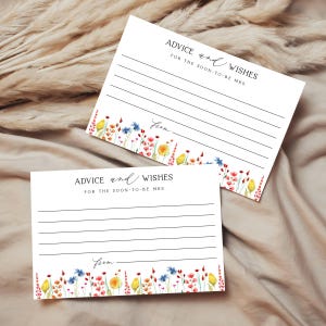 Liebe in Bloom Empfehlungskarte, Brautparty Aktivität, Aquarell Wiese Blumenmuster, 4x6", Print Yourself, digitale Datei, Instant Download 182