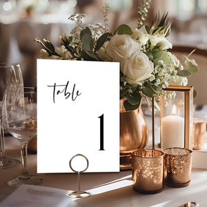 Tarjetas sencillas para numerar mesas (1-25) / Tamaño: 10 x 15 cm / Diseño minimalista y elegante con firma escrita a mano / Archivos imprimibles, descarga instantánea 803