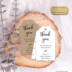 Einfache bearbeitbare hängende Geschenkanhänger, vollständig bearbeitbarer Text und benutzerdefinierte Farben, Partygeschenkanhänger, selbst bearbeiten, sofortiger Download, CORJL-Vorlage-123