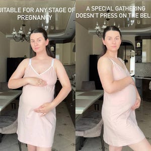 Maternity Nursing Set – Cotton Nightgown with Clips & Kimono Robe - Nursing Dress with Easy Access – Pregnancy and Postpartum Gift