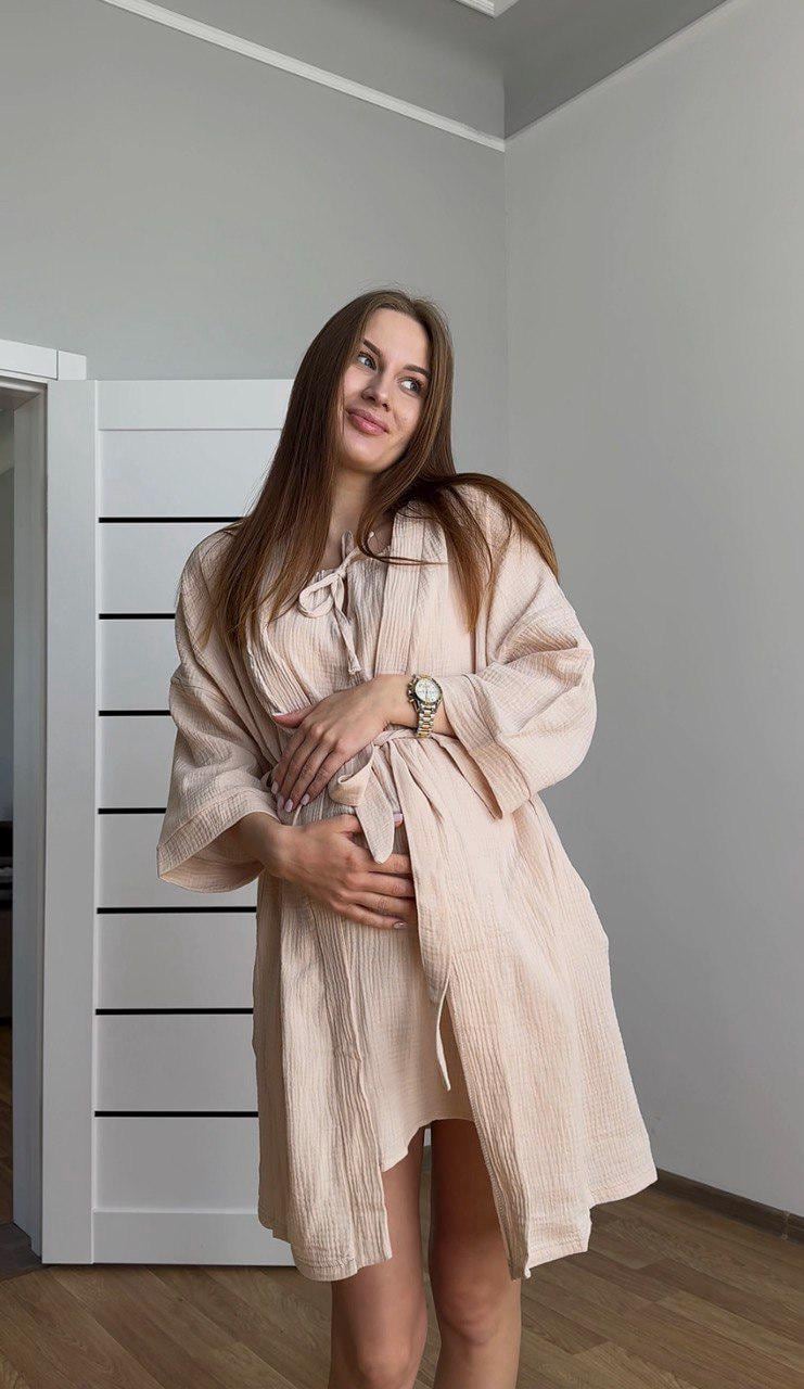 Mija Stillnachthemd & Umstandsnachthemd - 2in1 Für Schwangerschaft & Stillzeit