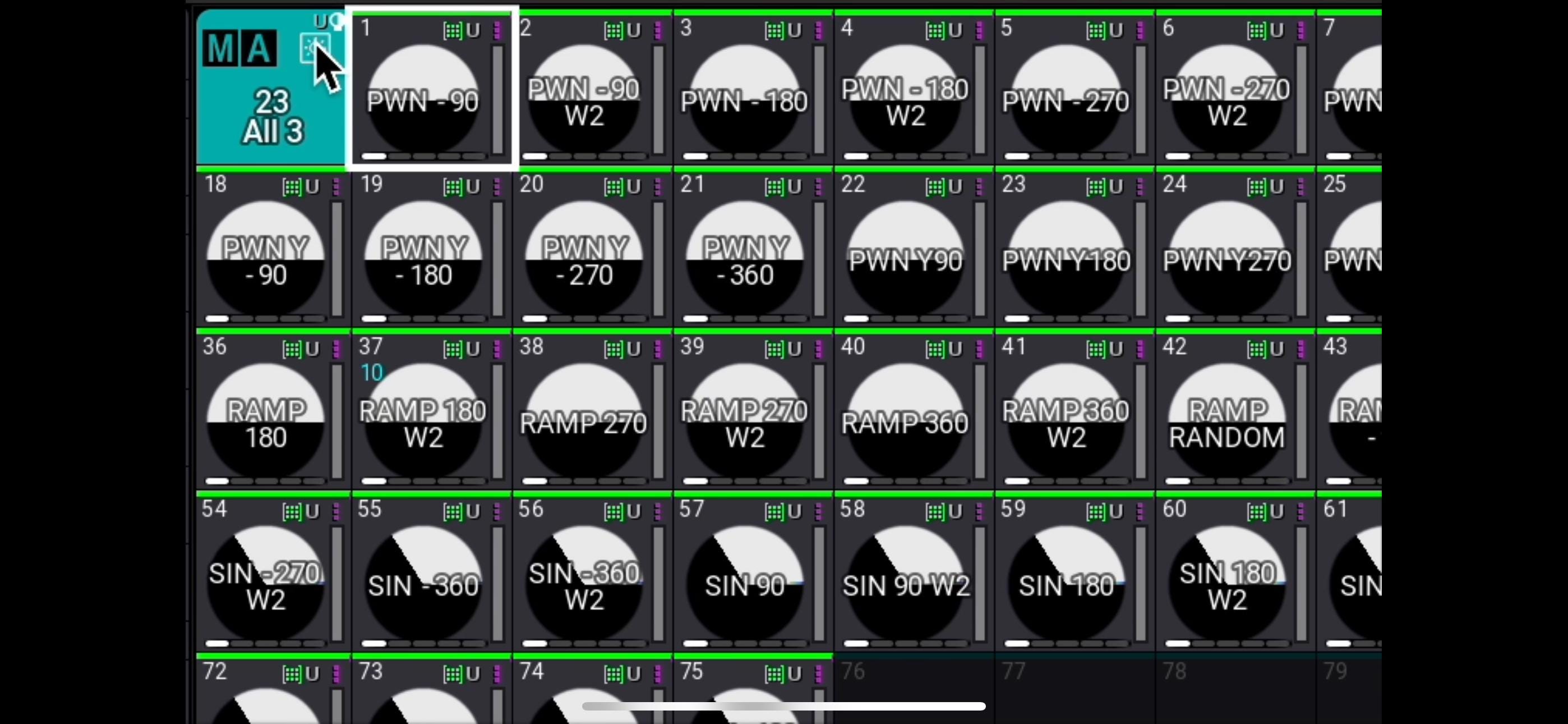 75 Custom Dimmer Effects For Grandma3 Ma3 Lighting Fx Pack Stage