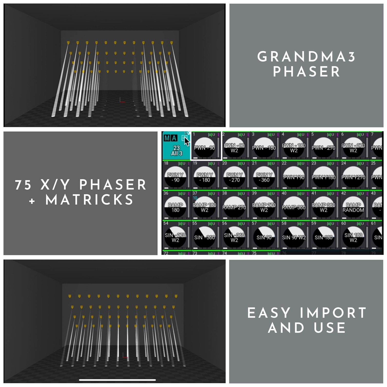 75 Custom Dimmer Effects For Grandma3 Ma3 Lighting Fx Pack Stage