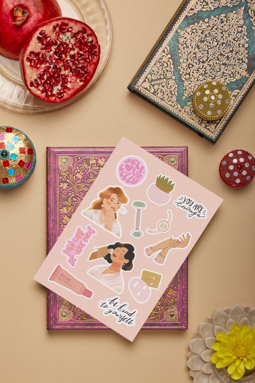 Self-care Digital Sticker Set – Printable Aesthetic Wellness Stickers ...