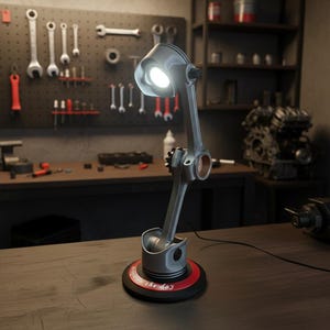 Engine Piston Table Lamp: 3D Printed Auto Decor