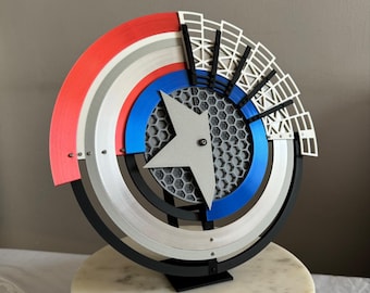 Bouclier prototype Captain America de Deadpool 3, bouclier accessoire de film à l&#39;échelle avec support