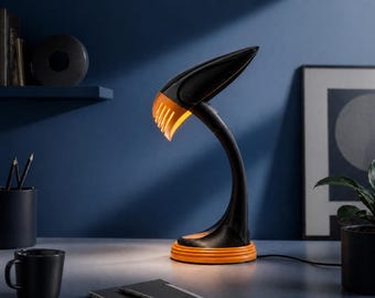 3D Printed Futuristic Desk Lamp | Sci-Fi Ambient Light, Cyberpunk Decor