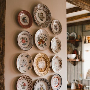 Vintage Plate Wall Bundle | Curated Plate Wall Decor Set of 3, 6, or 9 | Eclectic Cottagecore Kitchen & Dining Room Wall Art