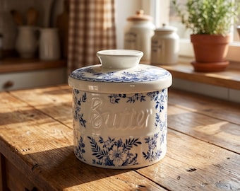 Handcrafted French Butter Bell with Lid, Reactive Glaze Ceramic Butter Crock, Artisan Stoneware Butter Keeper,  Perfect Housewarming Gift
