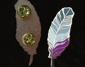 Asexual Ace Pride Feather Enamel Pin LGBT