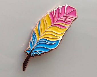 Pan Pride Feather Enamel Pin LGBT Pansexual