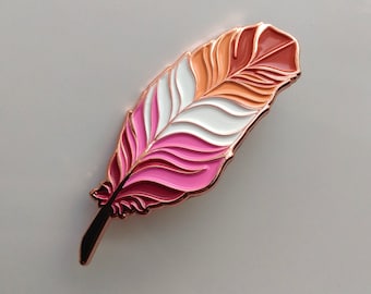 Lesbian Pride Feather Enamel Pin LGBT